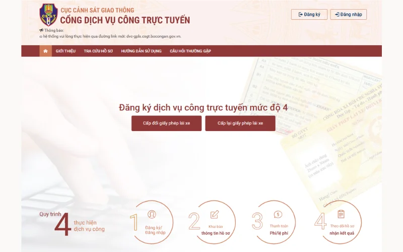 Nộp hồ sơ thi bằng lái xe online 2