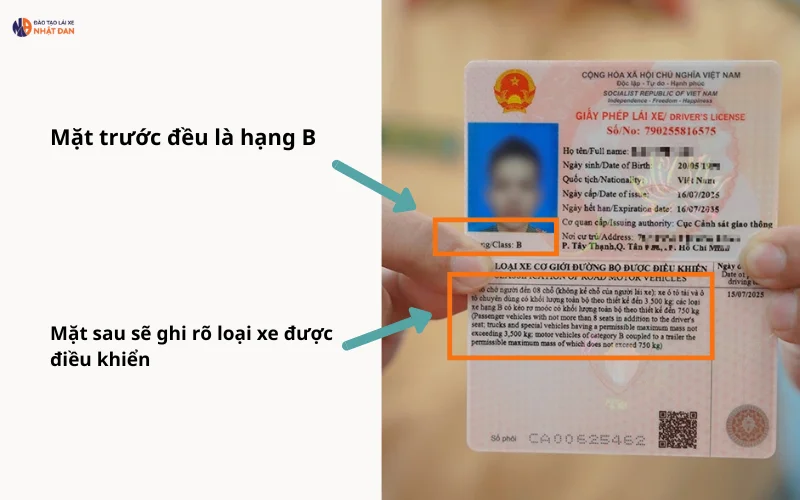 so sánh bằng lái b1 và b2 1